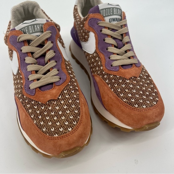 Voile Blanche Owark Low Top Woven Raffia Colorful Suede Lace Up Sneakers 39 - Picture 4 of 12